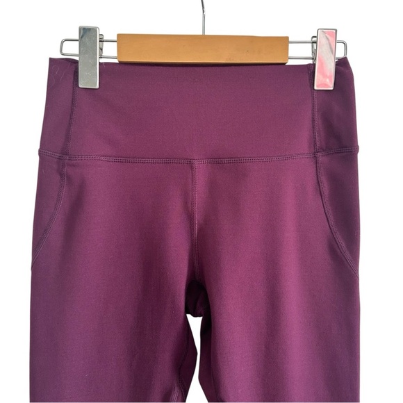 FABLETICS Dynamic High-Waisted Lattice 7/8 Leggings Burgundy Mauve Size Small - Picture 3 of 7